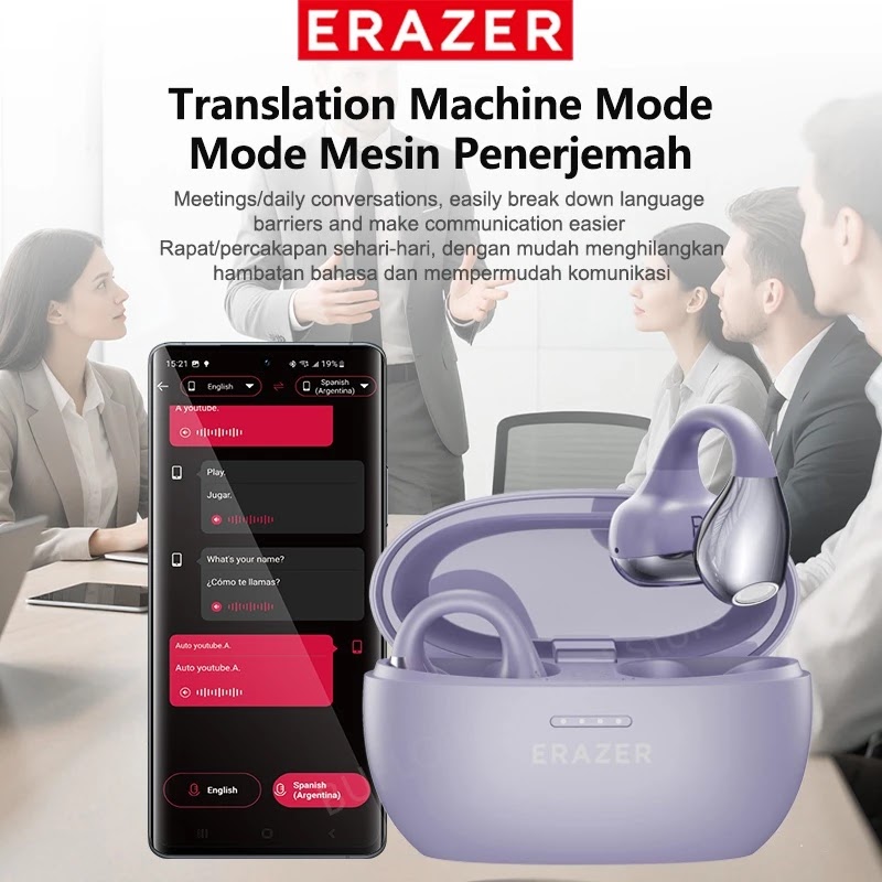 Lenovo ERAZER XF39 TWS Ear-Clip Earphone Bluetooth Headset 6.0 AI Translation Earbuds