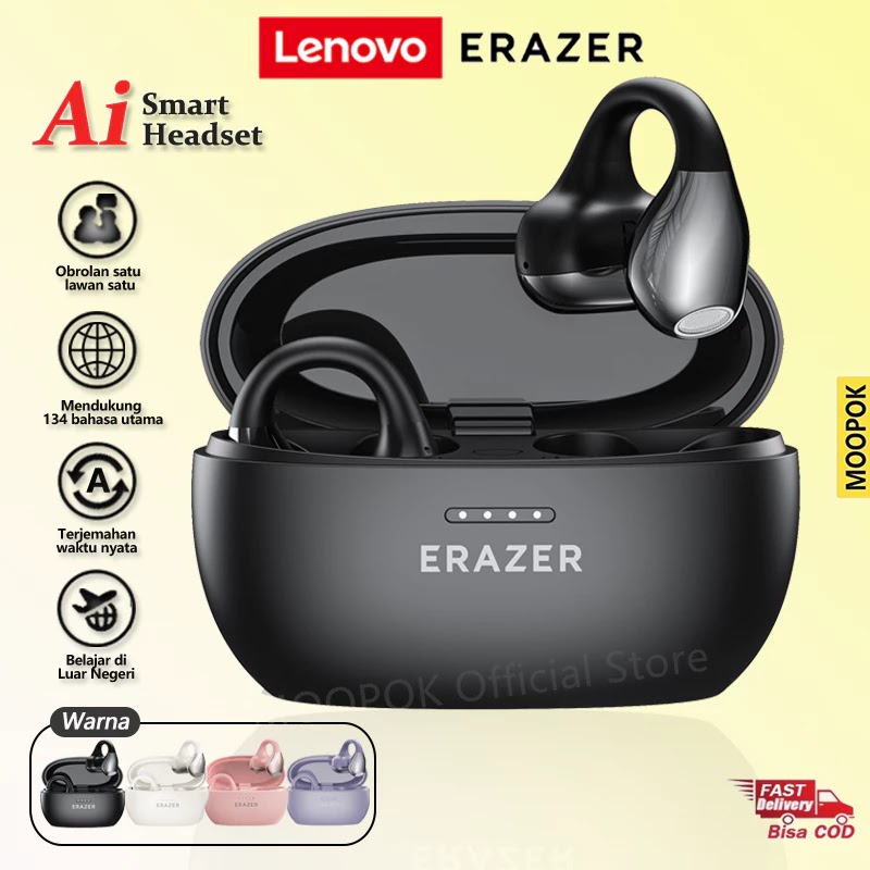 Lenovo ERAZER XF39 TWS Ear-Clip Earphone Bluetooth Headset 6.0 AI Translation Earbuds